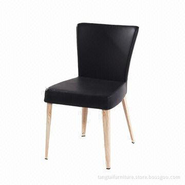 Soft Mat Dining Chair, Made of Real Leather and Chrome Frame, ODM/OEM Services Welcomed